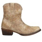 Brown Embroidered Short Ankle Boots for Women