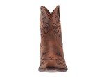 Brown Embroidered Short Ankle Boots for Women