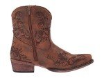 Brown Embroidered Short Ankle Boots for Women