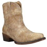 Brown Embroidered Short Ankle Boots for Women