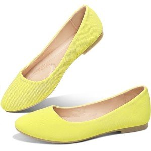 Mustard Vintage Round Toe Ballet Flats for Women