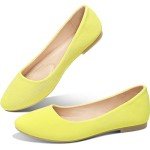 Mustard Vintage Round Toe Ballet Flats for Women