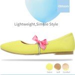 Mustard Vintage Round Toe Ballet Flats for Women