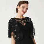 1920s Sequin Embroidery Flapper Shawl Cover-Up
