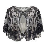 1920s Beaded Sequin Vintage Evening Cape