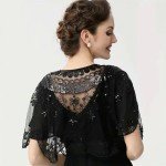 1920s Sequin Embroidery Flapper Shawl Cover-Up
