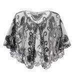 1920s Beaded Sequin Vintage Evening Cape