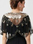 1920s Sequin Embroidery Flapper Shawl Cover-Up