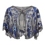 1920s Beaded Sequin Vintage Evening Cape