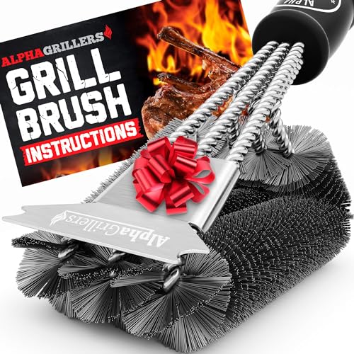 Heavy Duty Grill Brush and Scraper for Outdoor BBQ