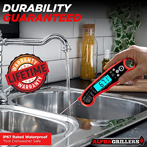 Alpha Grillers Waterproof Ultra Fast Meat Thermometer