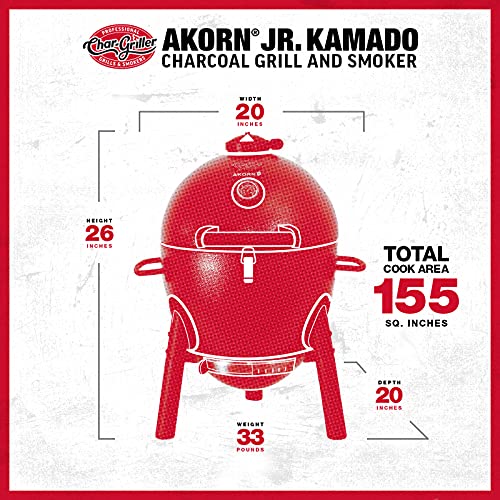 Portable Red Kamado Grill by Char-Griller E06614
