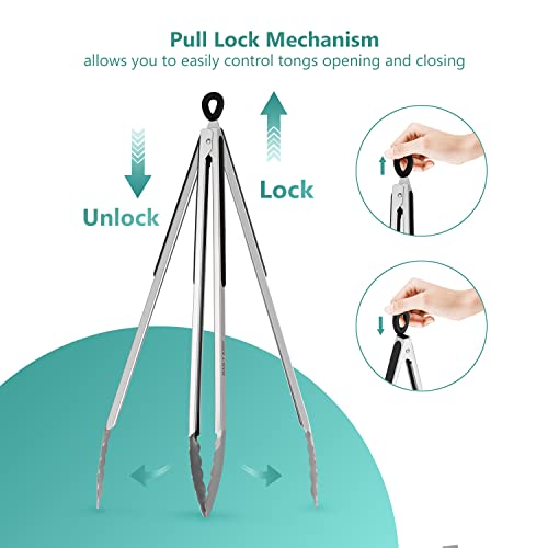 Stainless Steel BBQ Grill Tongs - 17
