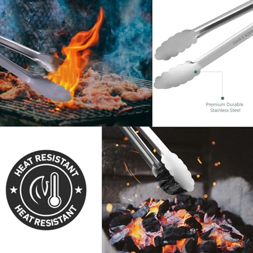 Stainless Steel BBQ Grill Tongs - 17