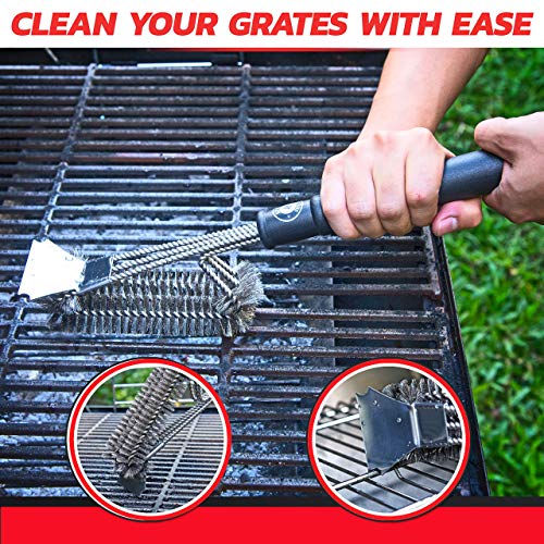 Heavy Duty Grill Brush and Scraper for Outdoor BBQ