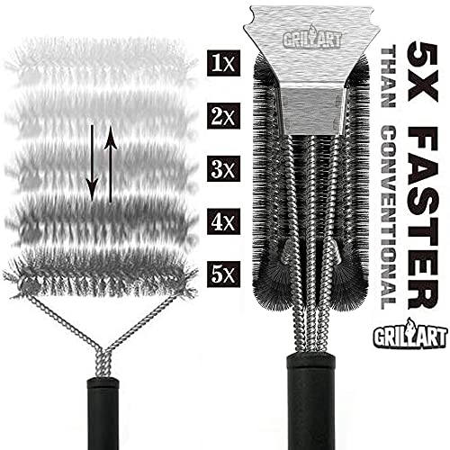 GRILLART 3-in-1 Woven Wire BBQ Brush Scraper