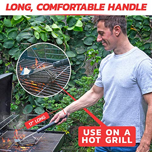 Heavy Duty Grill Brush and Scraper for Outdoor BBQ