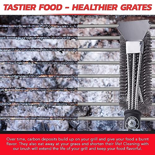 Heavy Duty Grill Brush and Scraper for Outdoor BBQ
