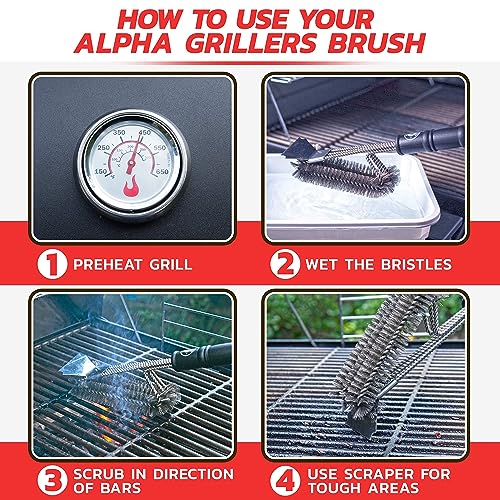 Heavy Duty Grill Brush and Scraper for Outdoor BBQ