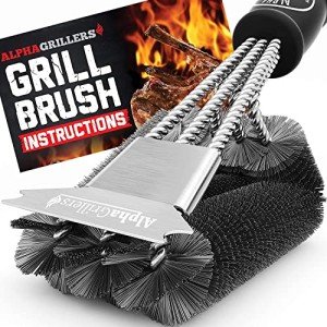 Heavy Duty Grill Brush and Scraper for Outdoor BBQ