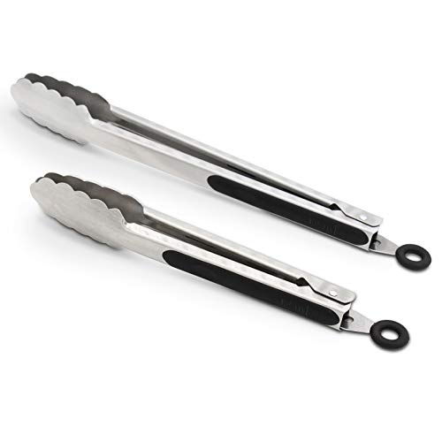 BBQ Grilling Tongs Set, 9" and 12", Stainless Steel