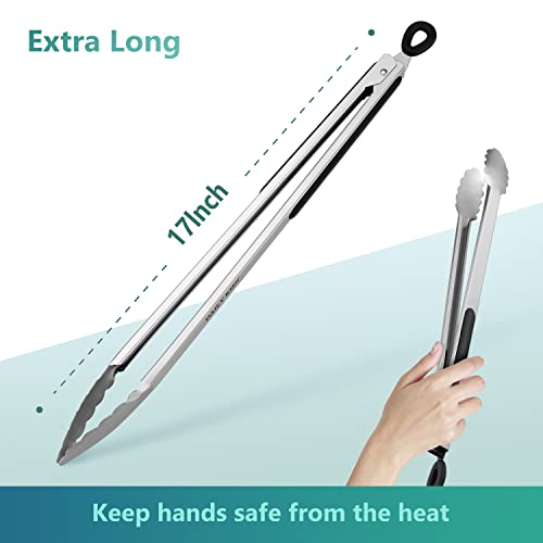 Stainless Steel BBQ Grill Tongs - 17