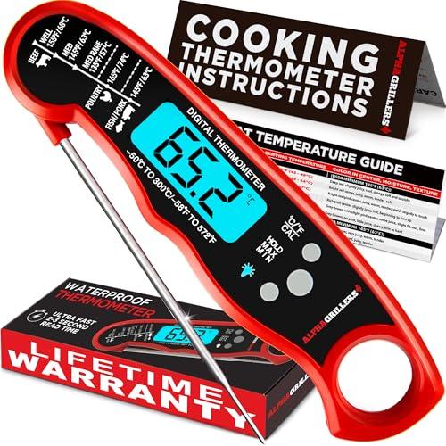 Alpha Grillers Fast Waterproof Thermometer with Backlight