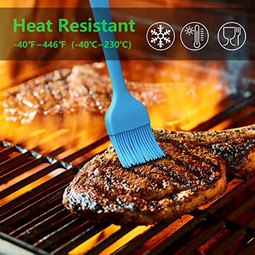 2-Pack Blue & Green Silicone BBQ Basting Brushes