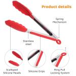 Popco Silicone Tongs Set - Heavy Duty BBQ Tools