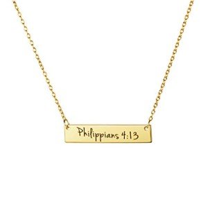 Inspirational Bible Verse Gold Plated Necklace for Women