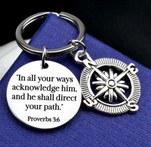 Christian Cross Keychain with Bible Quote