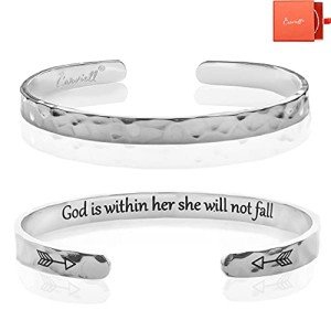 Faith Bracelet: "God is Within Her" Cuff for Women
