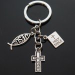 Trust God Cross & Fish Keychain Gift