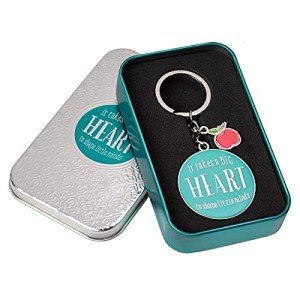 Teacher Appreciation Keychain with Scripture & Apple Charm