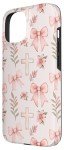 Pink Christian Cross Bow and Flower iPhone 15 Case
