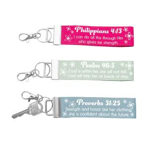 Christian Keychains with Verses - Set of 12