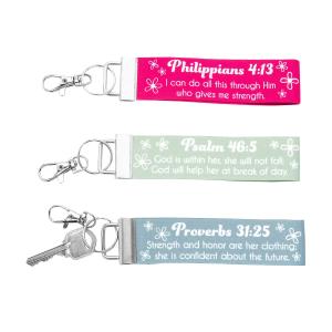 Christian Keychains with Verses - Set of 12