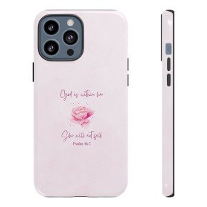 Inspirational Pink Christian Phone Case with Bible Verse