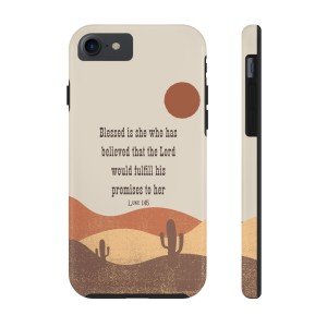 Custom Bible Verse Western Phone Case with Cactus