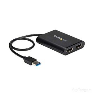 StarTech.com USB 3.0 to Dual DisplayPort Adapter, 4K 60Hz, USB to Dual DP Display Adapter/Converter for Mac/Windows