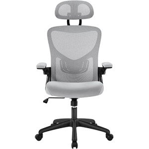 Yaheetech Adjustable Mesh Office Chair - Light Grey