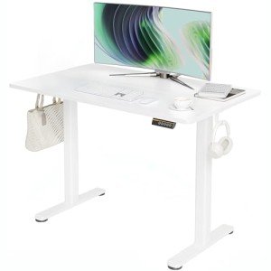 Adjustable Electric Standing Desk - White Frame 100x60 cm
