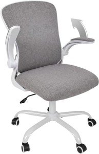 Ergonomic Deep Grey Office Chair with Flip-Up Armrests