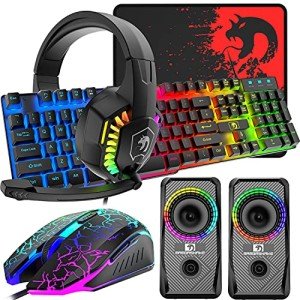 5-in-1 RGB Gaming Keyboard, Mouse, Headset Combo