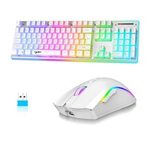 RGB Wireless Keyboard and Mouse Combo - White