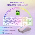 RGB Wireless Keyboard and Mouse Combo - White