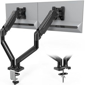 Dual Monitor Desk Mount with Ergonomic Gas Spring Arm