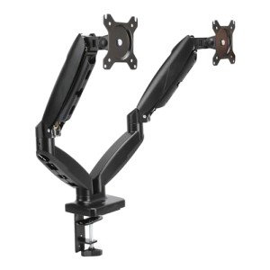 Adjustable Dual Monitor Arm Mount for Up to 27”