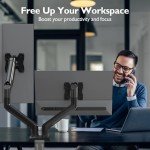 Dual Monitor Desk Mount with Ergonomic Gas Spring Arm