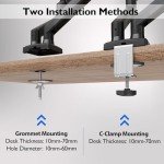 Dual Monitor Desk Mount with Ergonomic Gas Spring Arm